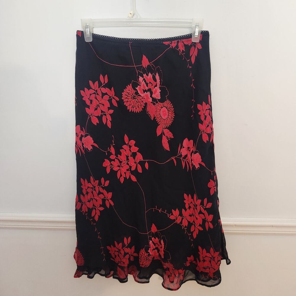 Vtg Y2K JM Collection Maxi Skirt 12P 12 Petite Beaded Fairy Grunge WhimsiGoth